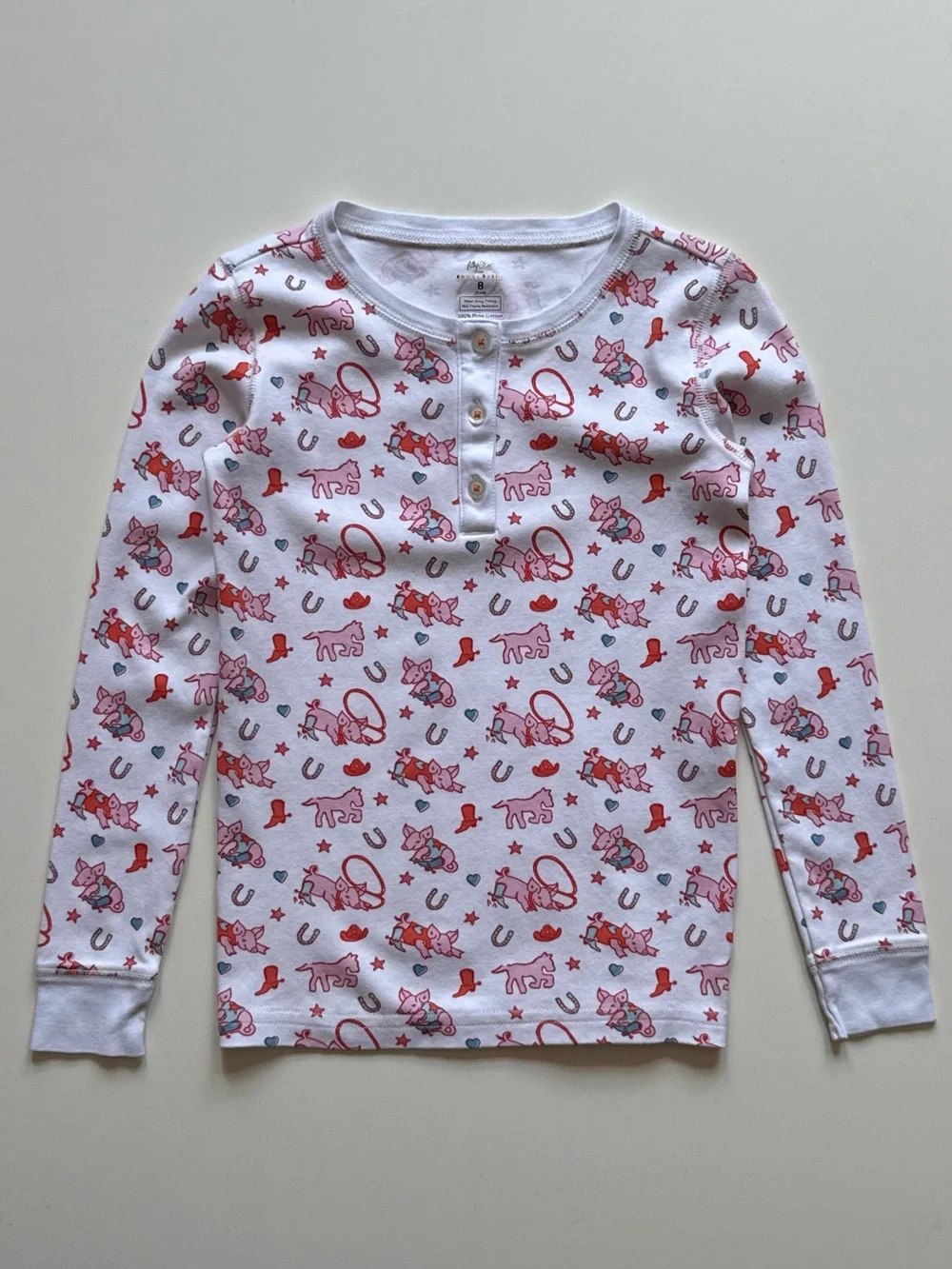Roller Rabbit × Lilly Sisto Kids “Piggy Up” Pajama Set - Size 8Y